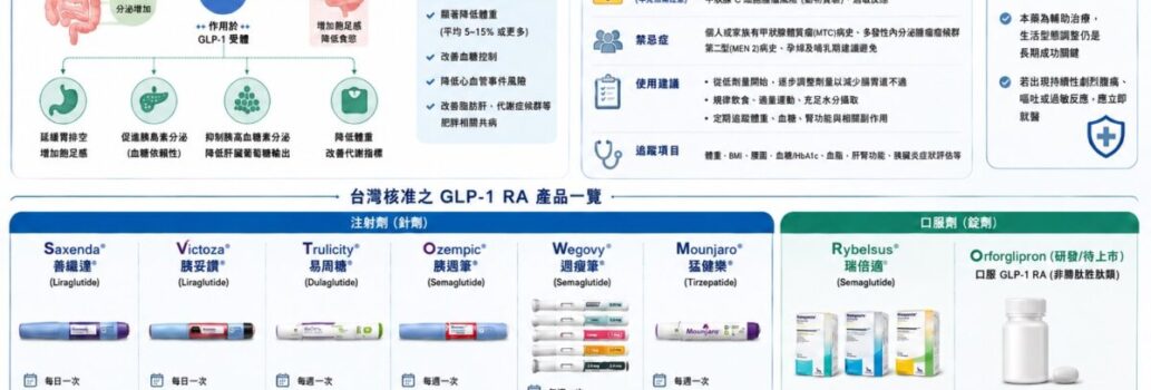 瘦瘦針 (GLP-1 RA) 臨床機轉與安全管理指引